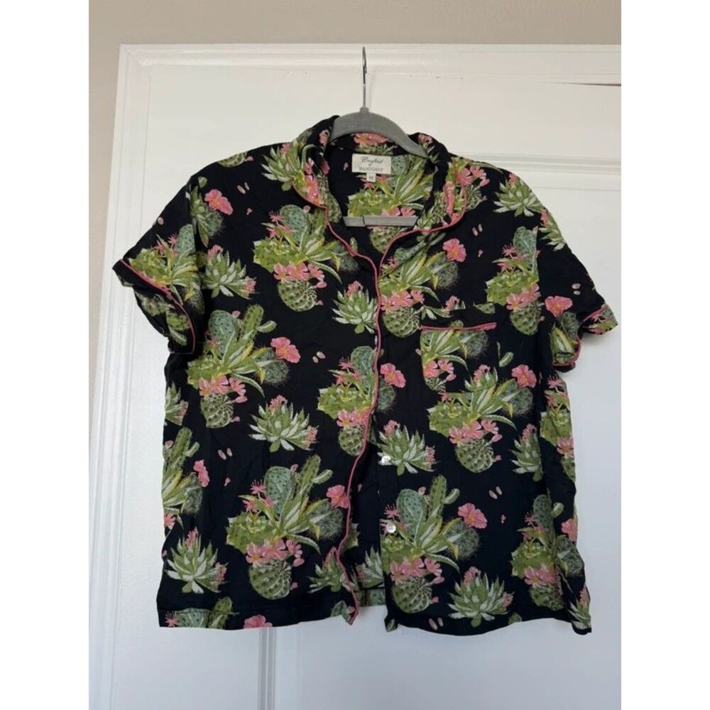 Crafted in Mahogany 100% Cotton Cactus novelty print pajama top